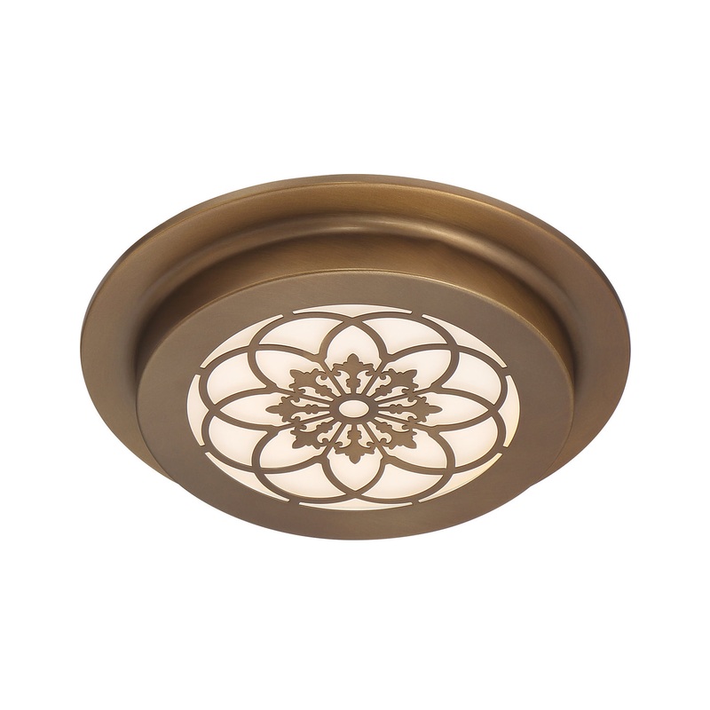Deco Edge LED Flushmount in Old Satin Brass