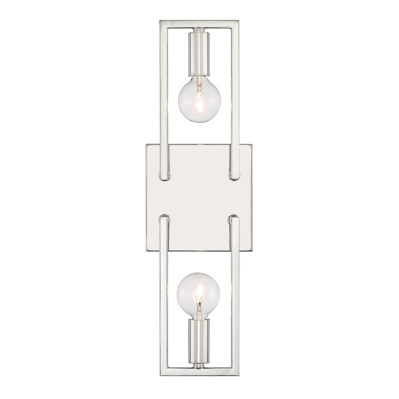 Finni Two Light Wall Sconce in Polished Nickel