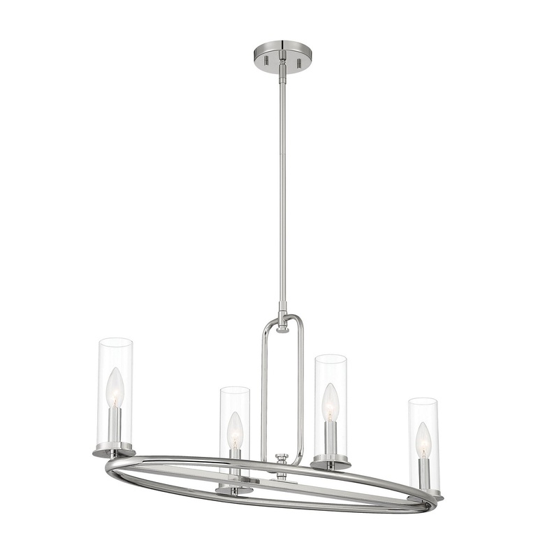 Hudson Heights Four Light Island Pendant in Polished Nickel