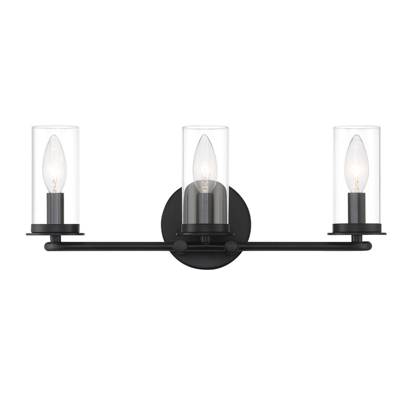 Hudson Heights Three Light Vanity in Matte Black