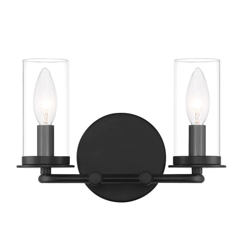 Hudson Heights Two Light Vanity in Matte Black