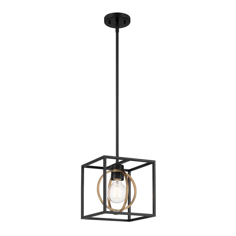Kew Gardens One Light Pendant Convertible in Matte Black