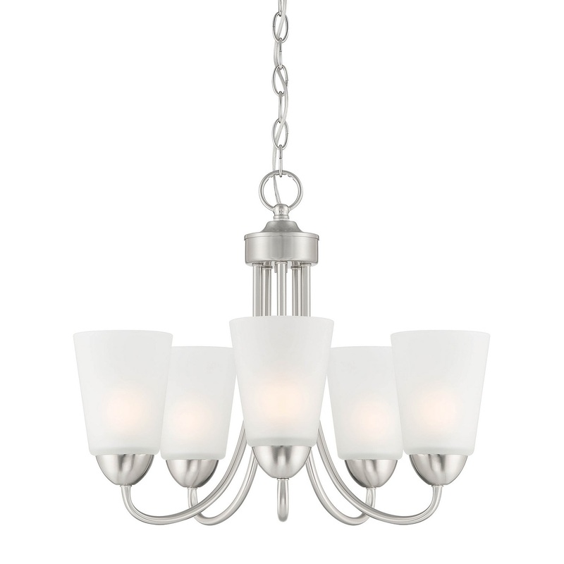 Malone Five Light Chandelier in Brushed Nickel