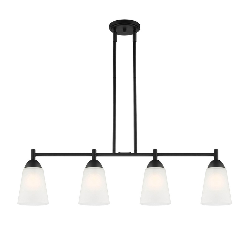 Malone Four Light Island Pendant in Matte Black