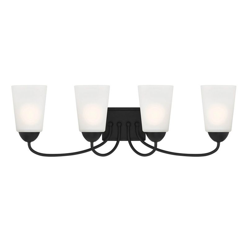 Malone Four Light Vanity in Matte Black