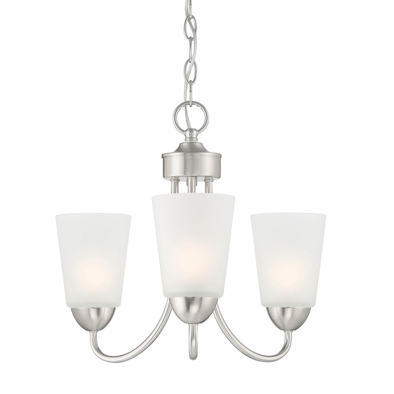 Malone Three Light Chandelier in Brushed Nickel