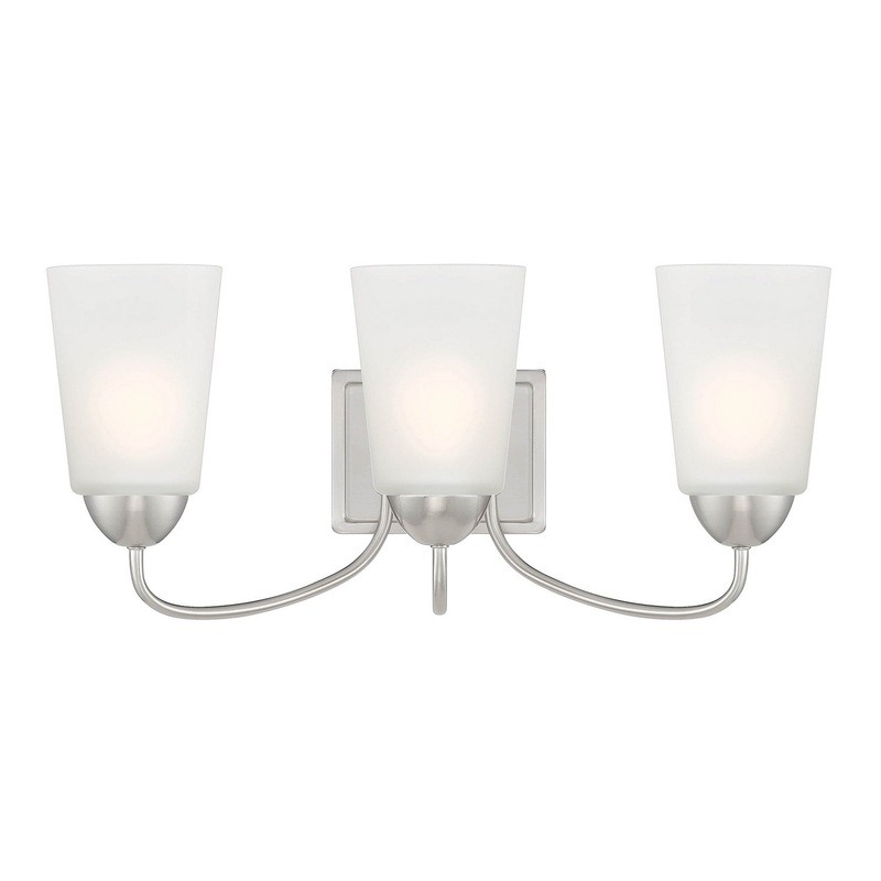 Malone Three Light Vanity in Brushed Nickel