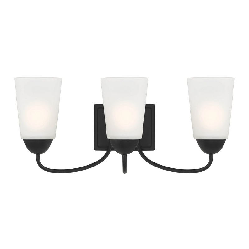 Malone Three Light Vanity in Matte Black