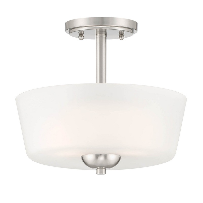 Malone Two Light Semi-Flush Mount in Brushed Nickel
