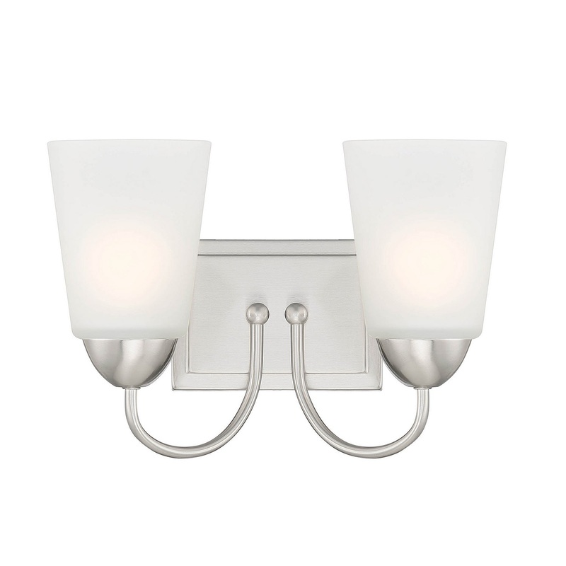 Malone Two Light Vanity in Brushed Nickel