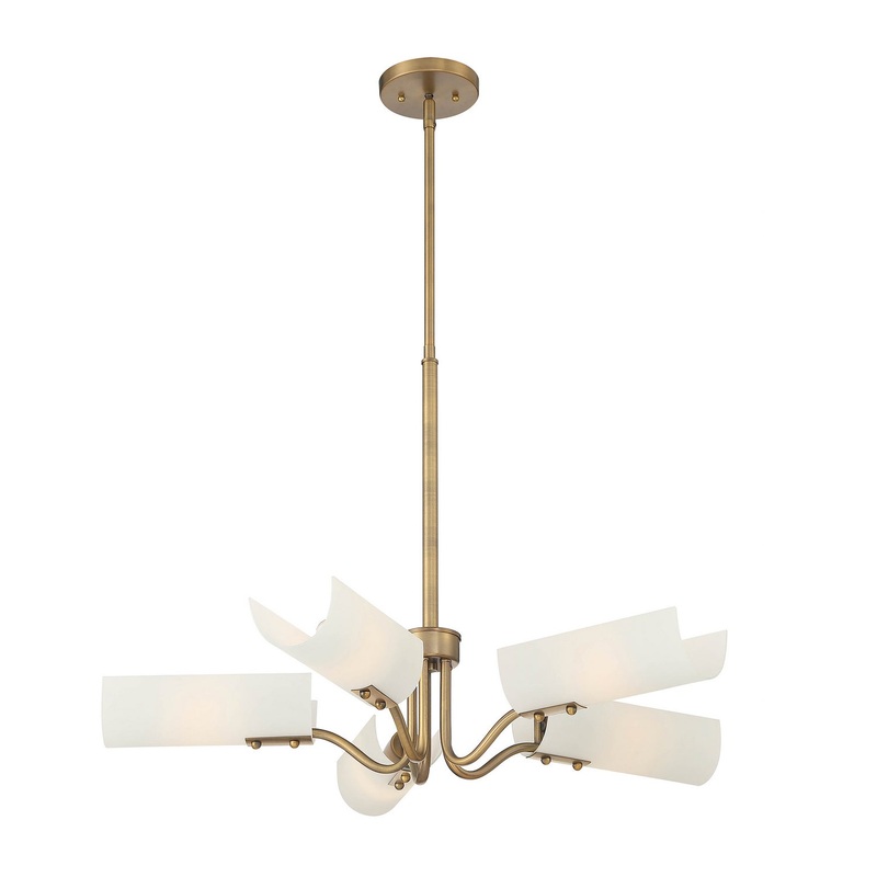 Manhasset Five Light Chandelier in Old Satin Brass