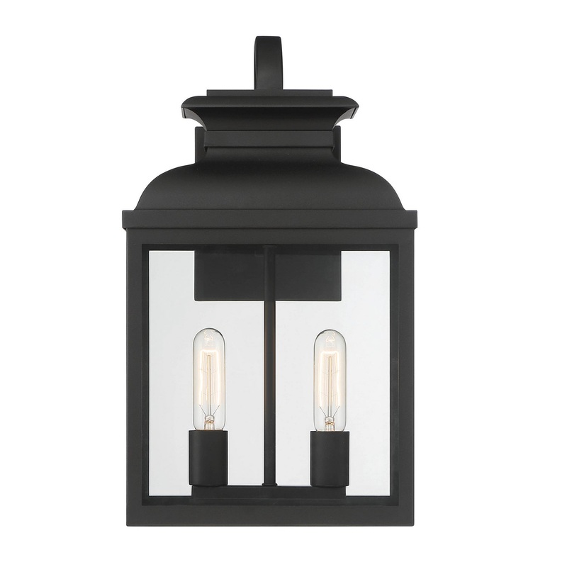 Milton Two Light Wall Lantern in Black
