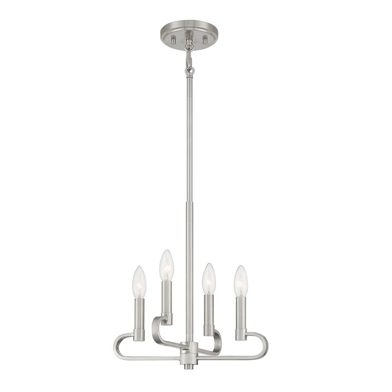 Summit Four Light Chandelier Convertible in Brushed Nickel
