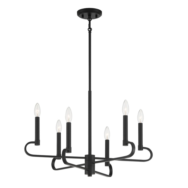 Summit Six Light Chandelier in Matte Black