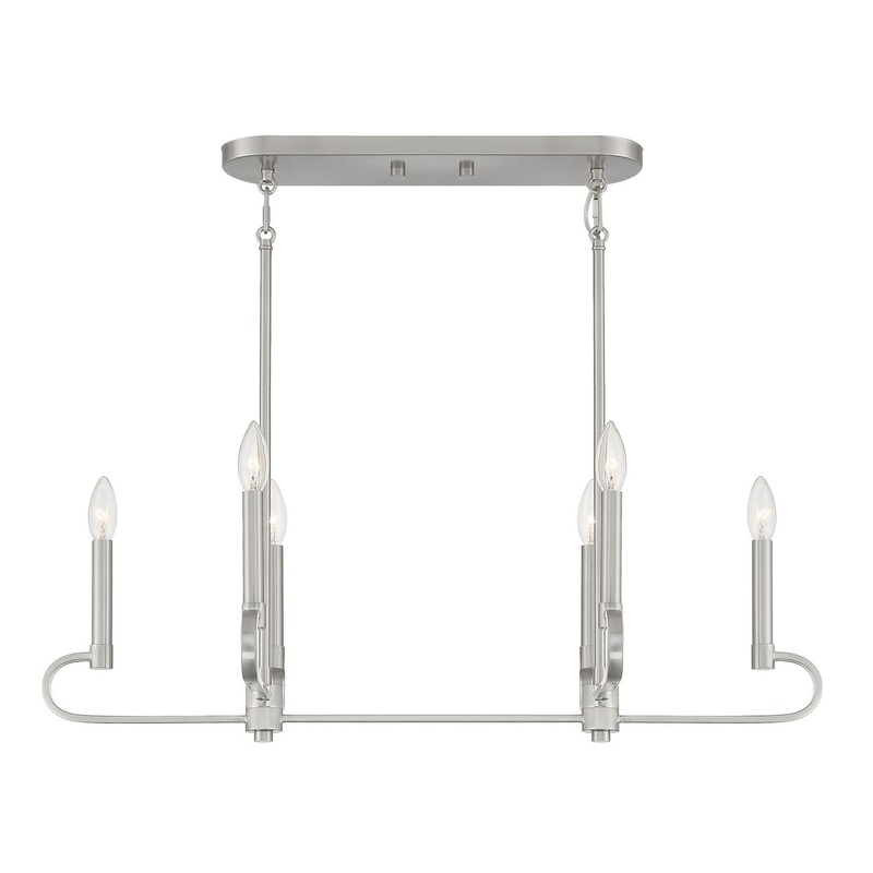 Summit Six Light Island Pendant in Brushed Nickel