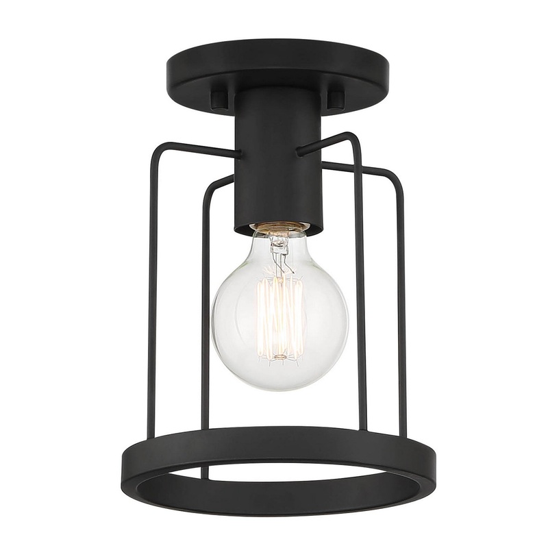 Tafo One Light Semi Flush Mount in Matte Black