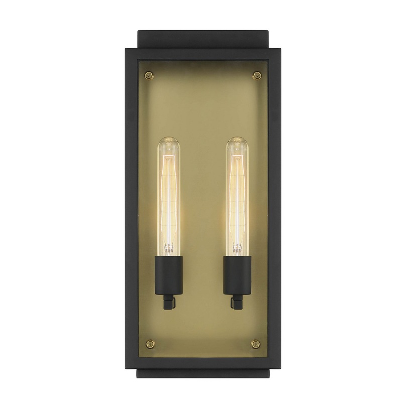 Twilight Two Light Wall Lantern in Black