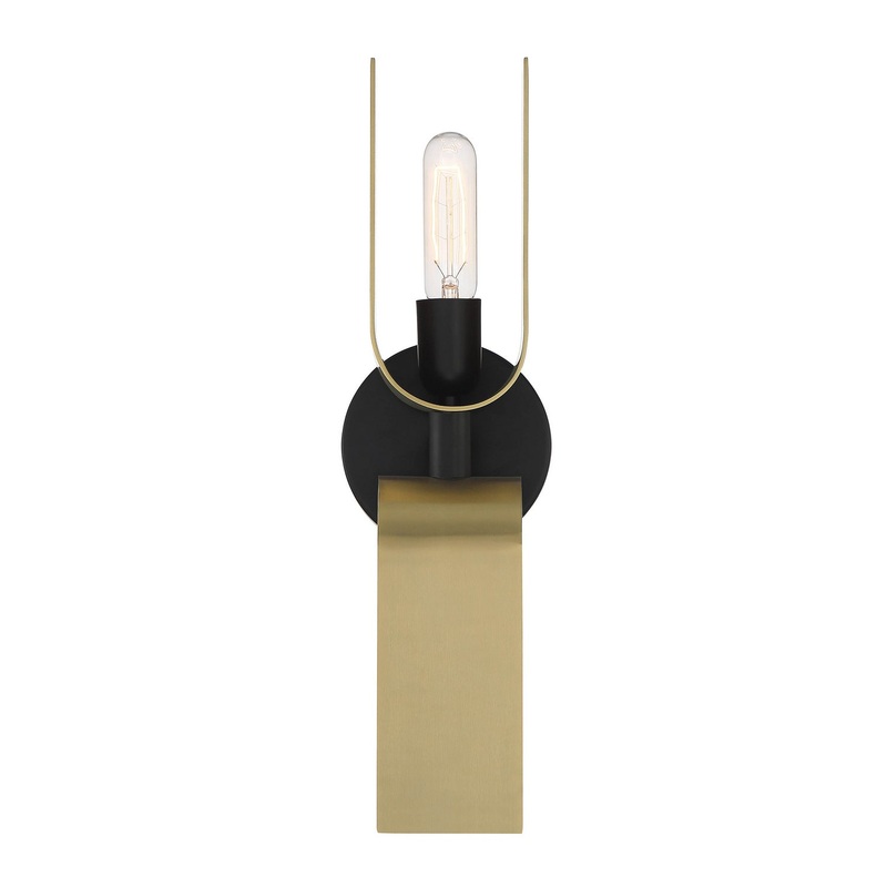 U Turn Two Light Wall Sconce in Matte Black