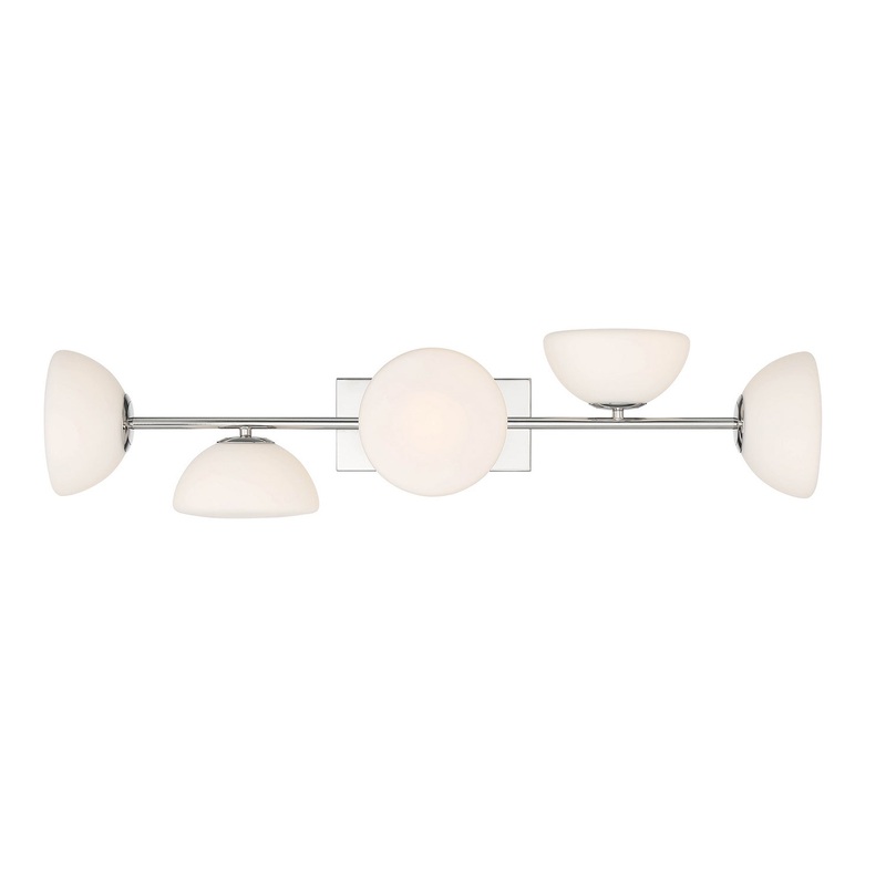 Zio Five Light Vanity in Polished Nickel