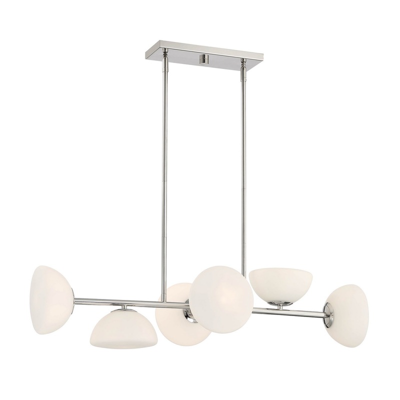 Zio Six Light Island Pendant in Polished Nickel