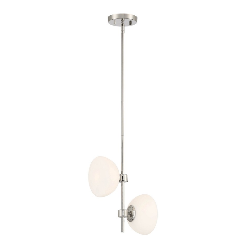 Zio Two Light Pendant in Polished Nickel