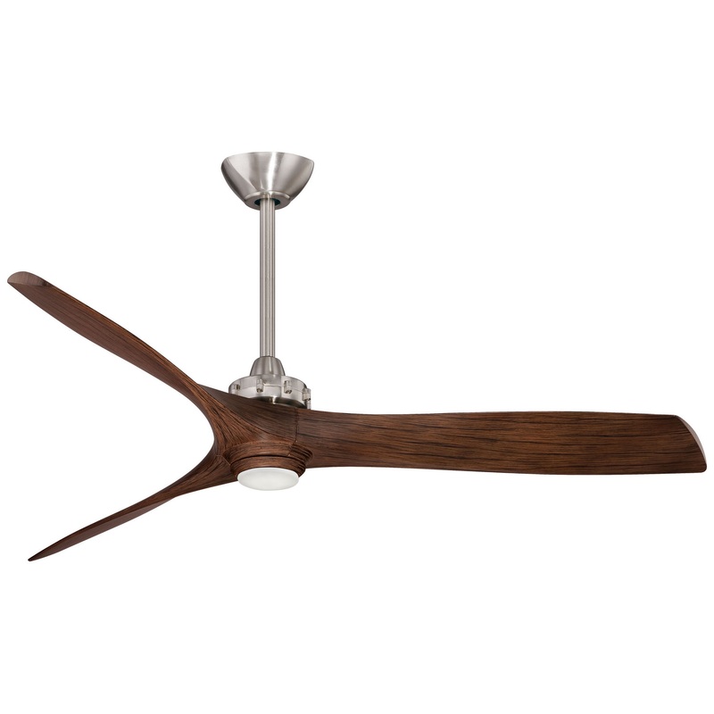 Aviation Led 60``Ceiling Fan in Brushed Nickel W/ Medium Maple
