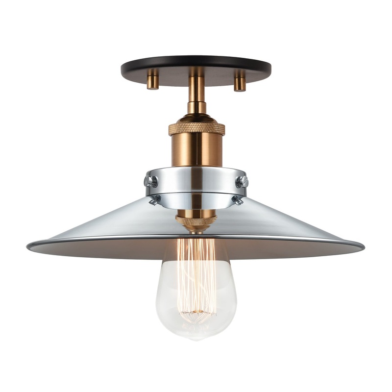 Bulstrode`S Workshop One Light Ceiling Mount in Aged Gold Brass