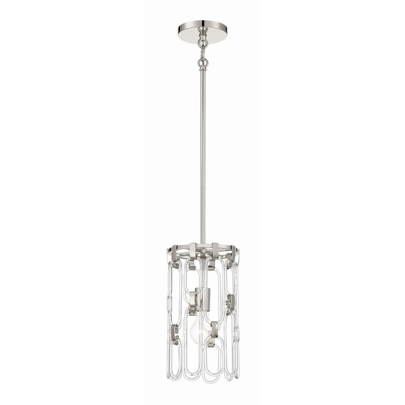 Charming One Light Mini Pendant in Polished Nickel