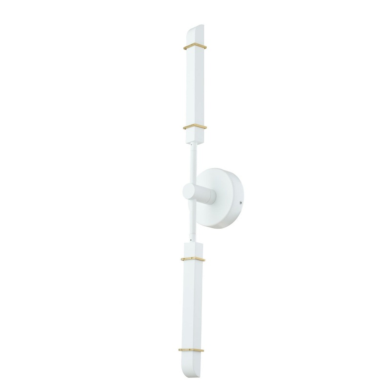 Concorde LED Wall Sconce in Satin Brass and Matte White