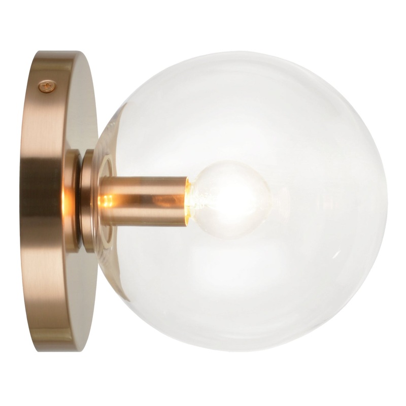 Cosmo One Light Wall Sconce in Aged Gold Brass