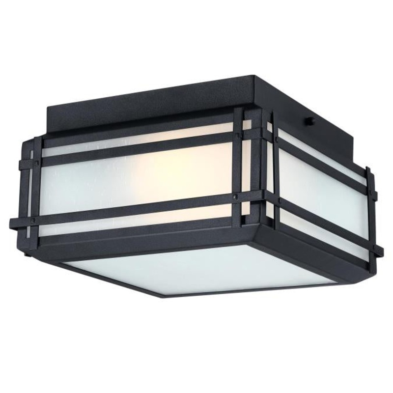 Devyn Two Light Flush Mount in Textured Black