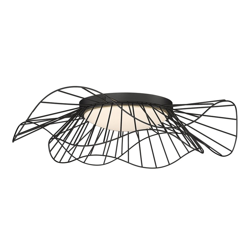 Elena LED Flush Mount in Natural Black