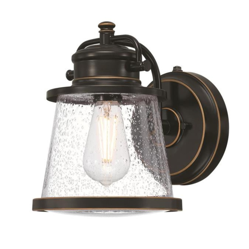 Emma Jane One Light Wall Fixture in Amber Bronze