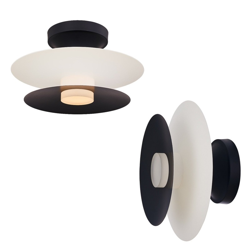 Fresno LED Flush Mount/Wall Sconce in White and Matte Black