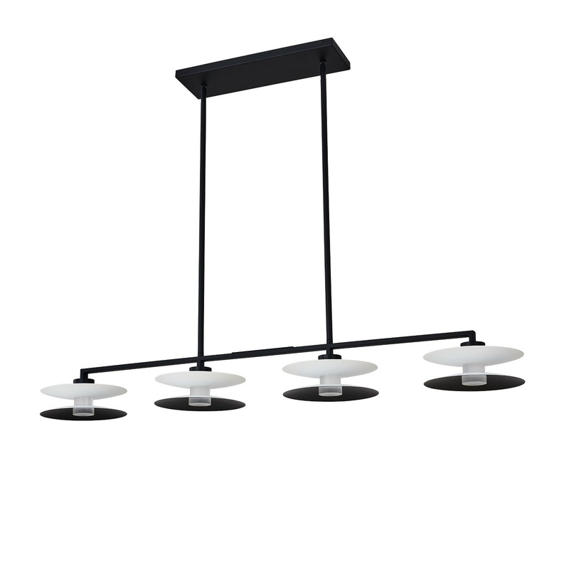 Fresno LED Island Pendant in White and Matte Black