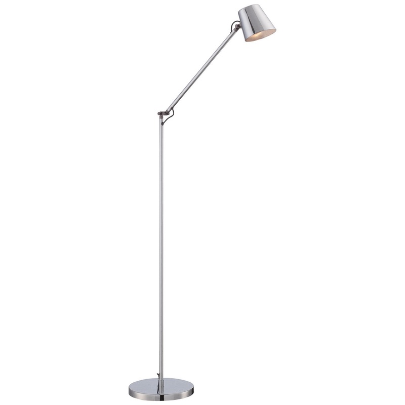 George`S Reading Room LED Floor Lamp in Chrome