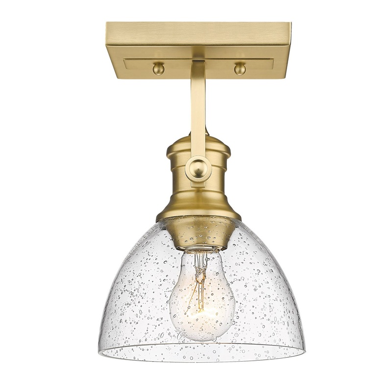 Hines BCB One Light Semi-Flush Mount in Brushed Champagne Bronze