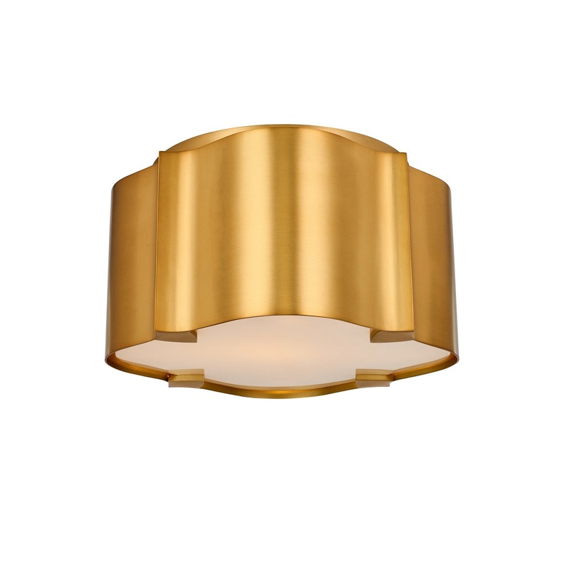Lotus One Light Flush Mount in Winter Brass