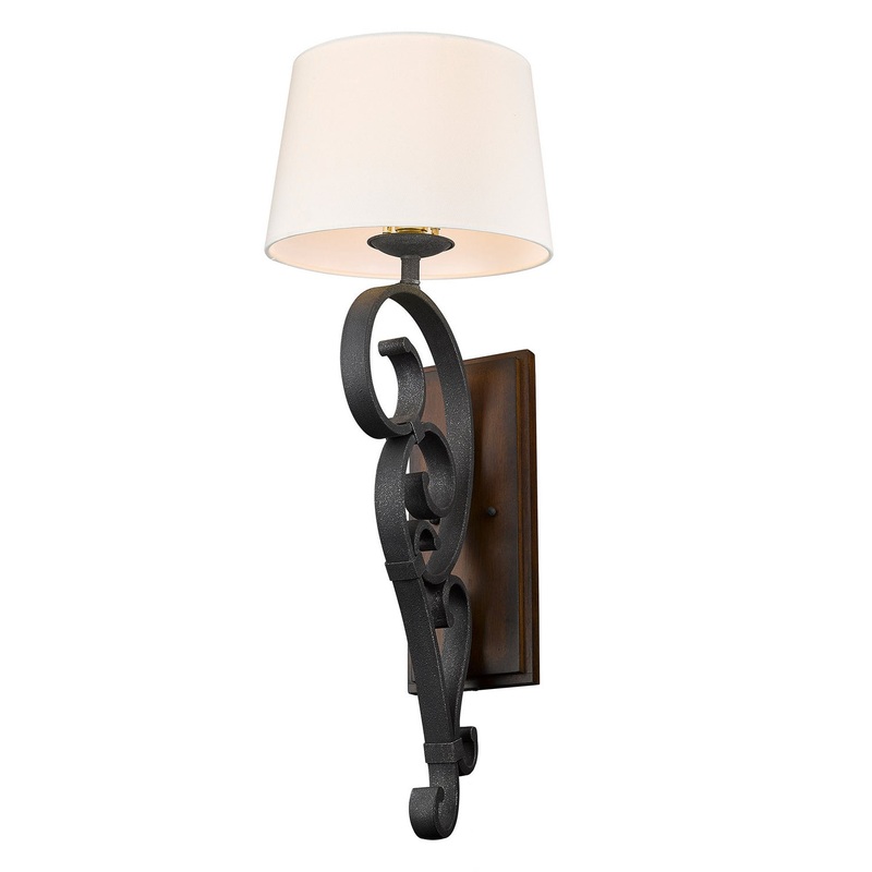 Madera BI One Light Wall Sconce in Black Iron
