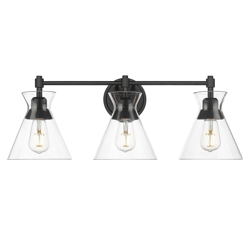 Malta Three Light Bath Vanity in Matte Black