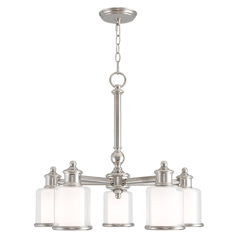 Middlebush Five Light Chandelier in Polished Nickel