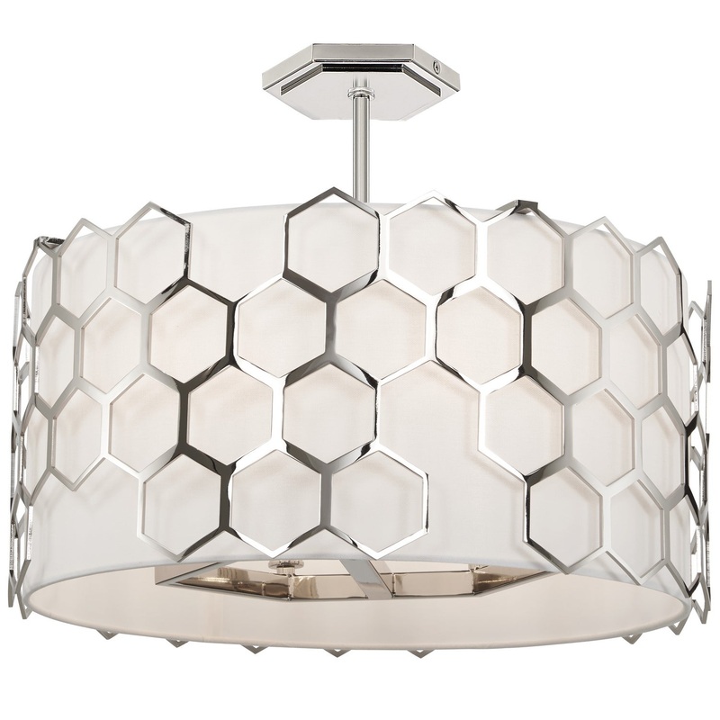 Missing Link Six Light Pendant / Semi Flush in Polished Nickel