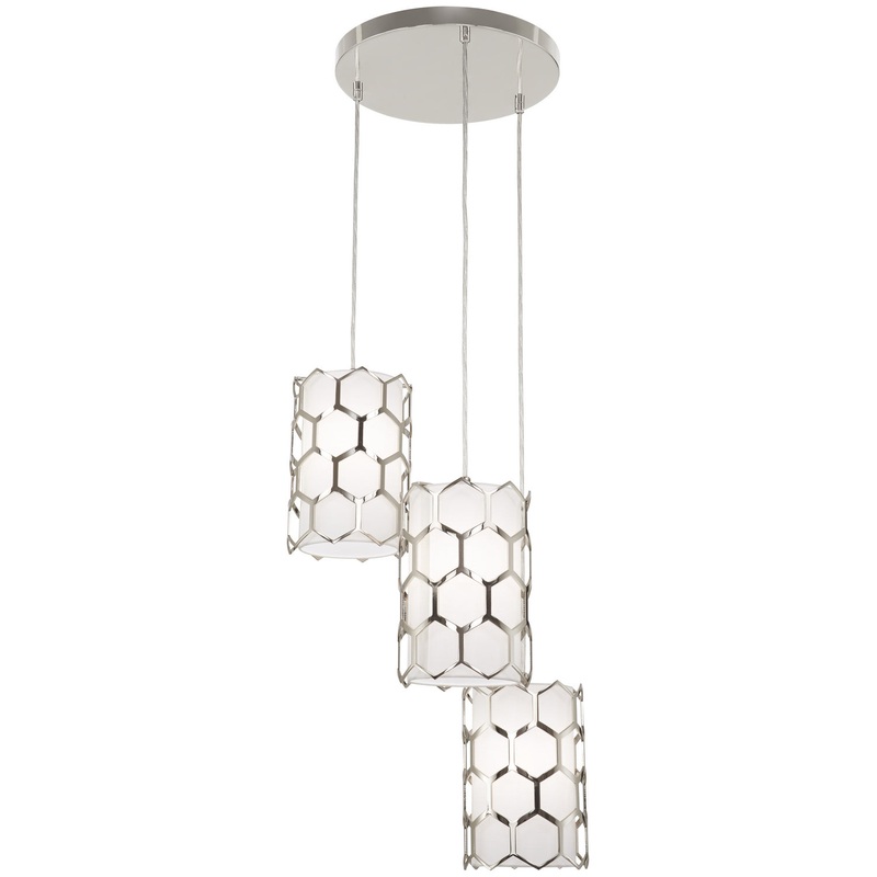 Missing Link Three Light Pendant in Polished Nickel