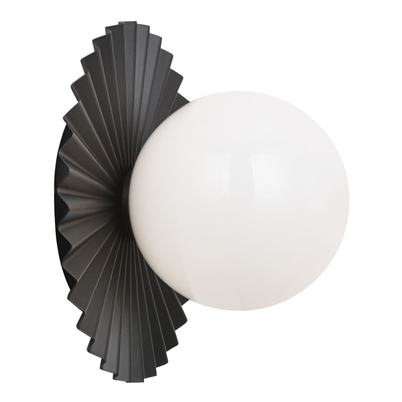 Modern Ruff One Light Wall Sconce in Black