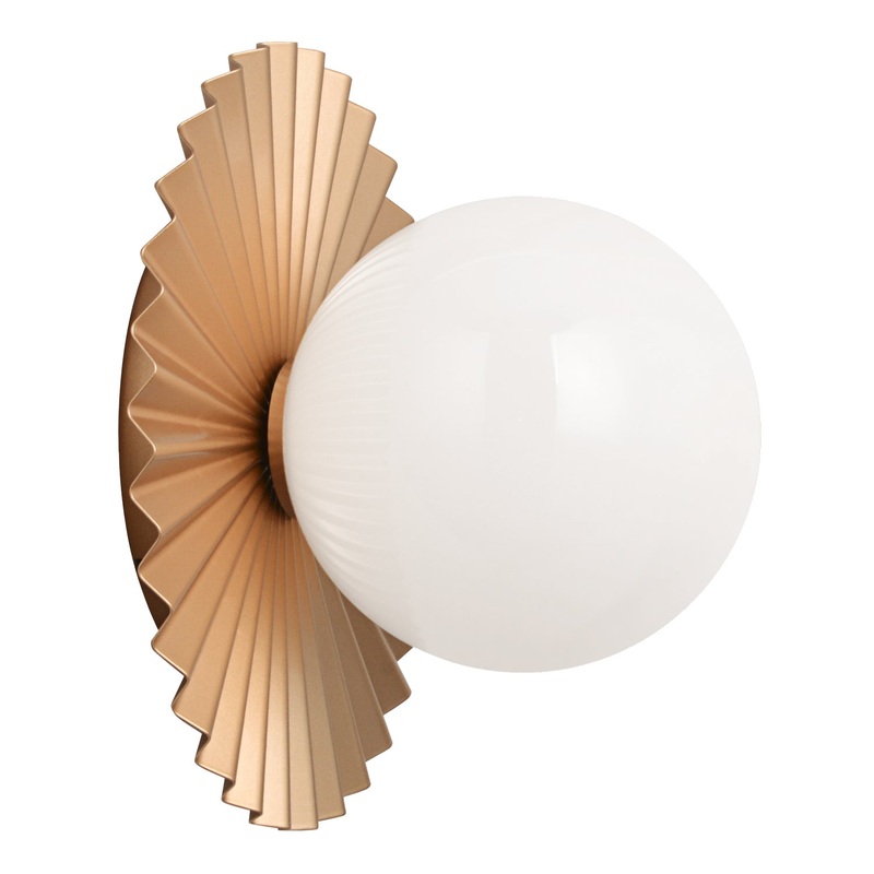 Modern Ruff One Light Wall Sconce in Matte Gold