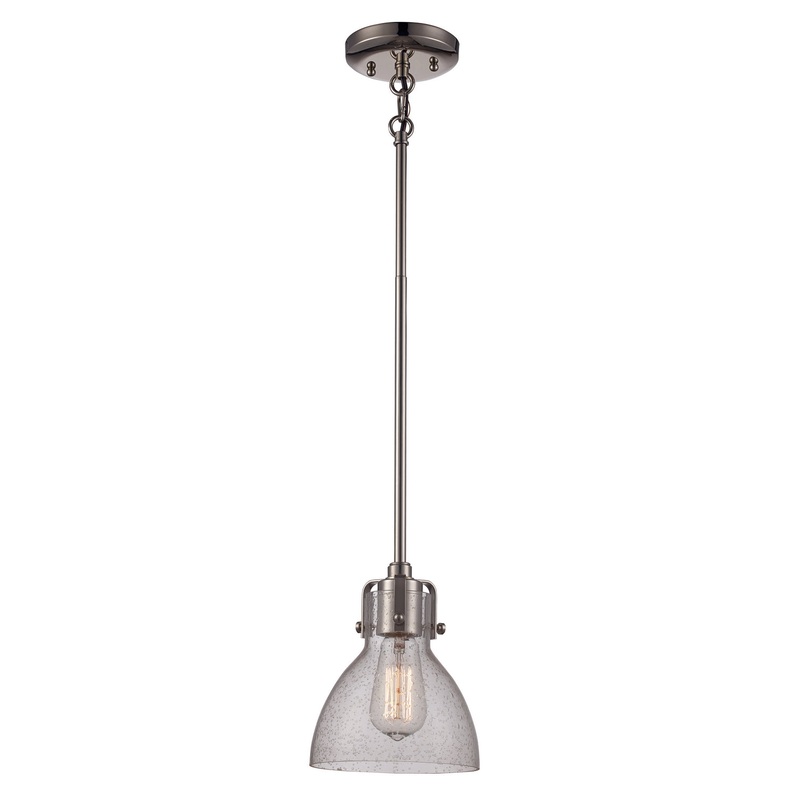 One Light Mini Pendant in Polished Nickel