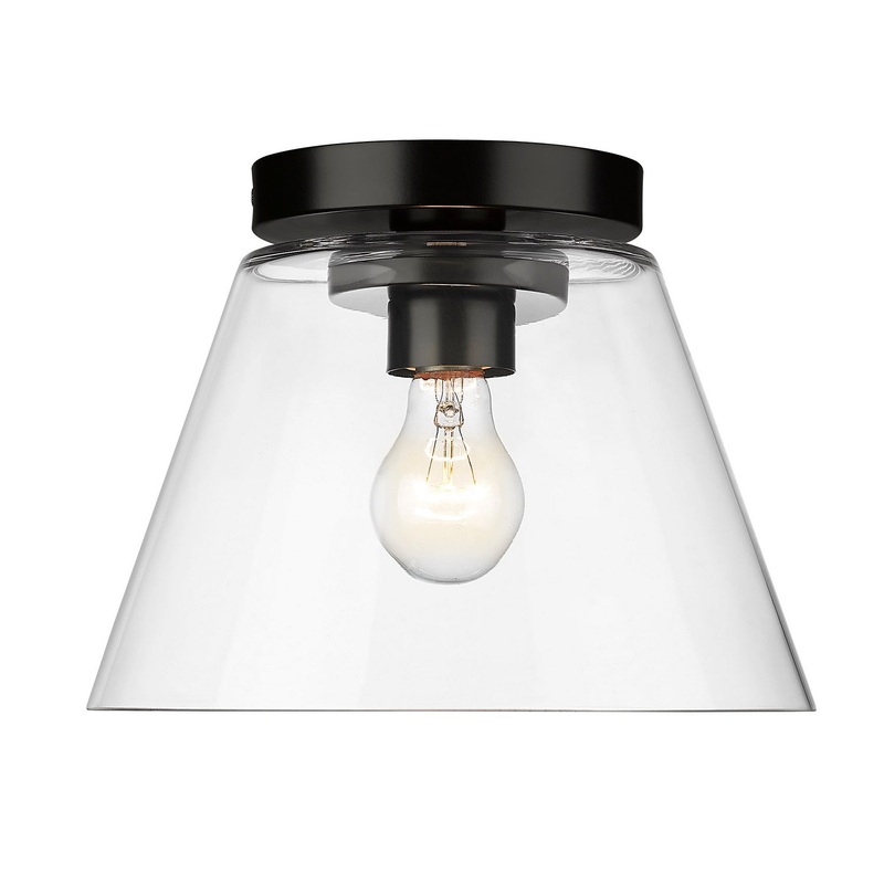 Penn One Light Flush Mount in Matte Black
