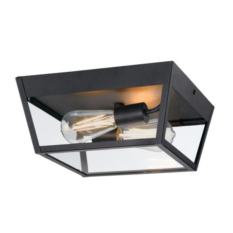 Peterson Two Light Flush Mount in Textured Black