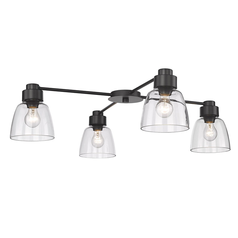 Remy Four Light Flush Mount in Matte Black