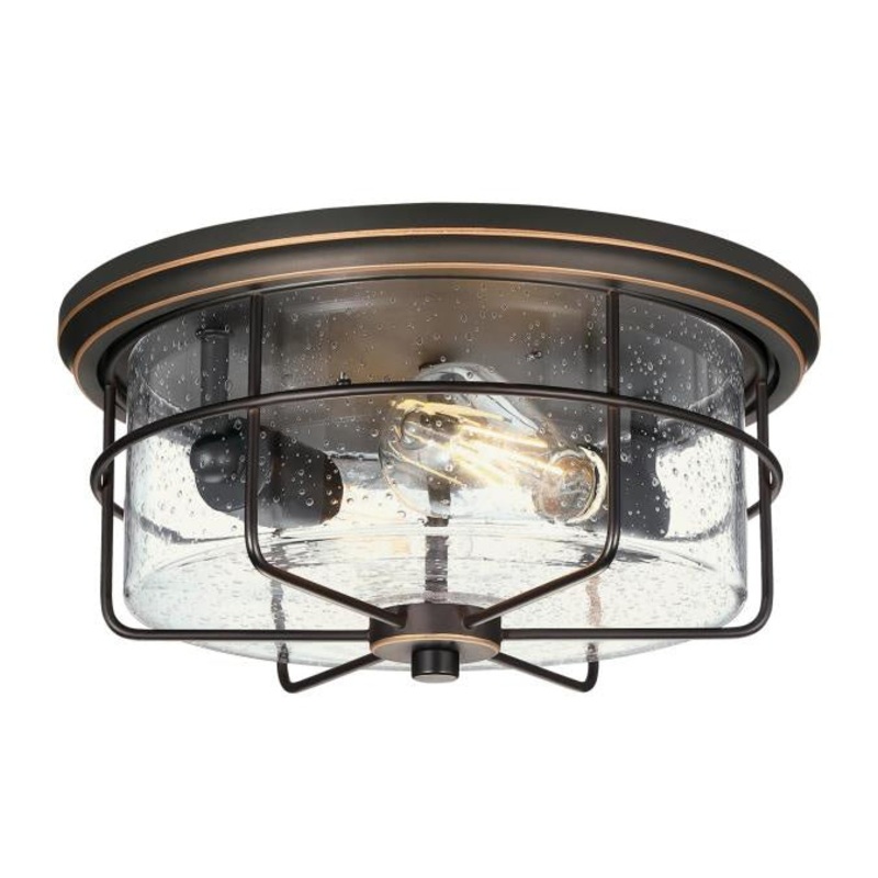 Rosella Two Light Flush Mount in Black-Bronze With Highlights